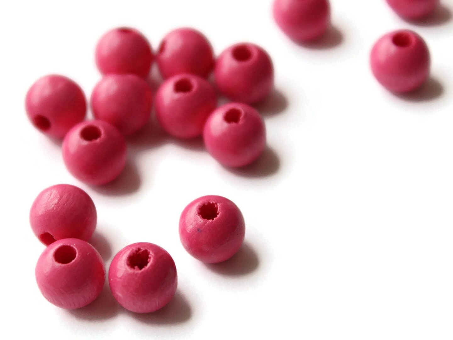 Buy in Bulk 50 8mm Vintage Round Bright Pink Wood Beads Michaels