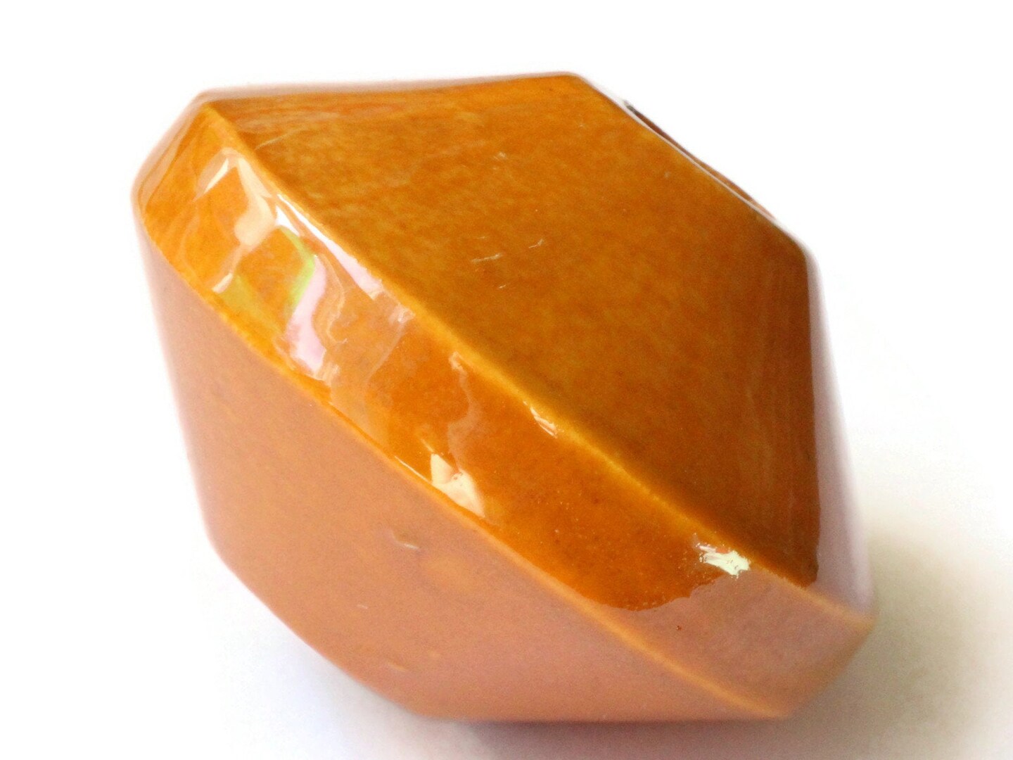 58mm Caramel Brown Saucer Bead Vintage Macrame Ceramic Bead bM1