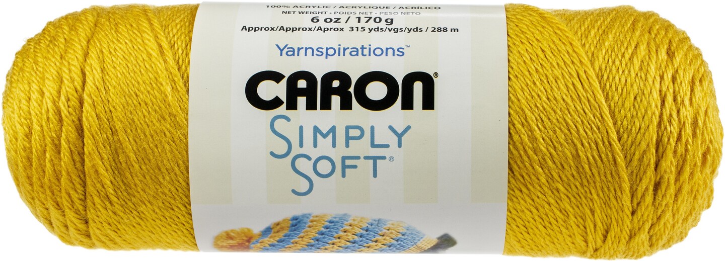 Caron Simply Soft Gold Yarn - 3 Pack of 170g/6oz - Acrylic - 4