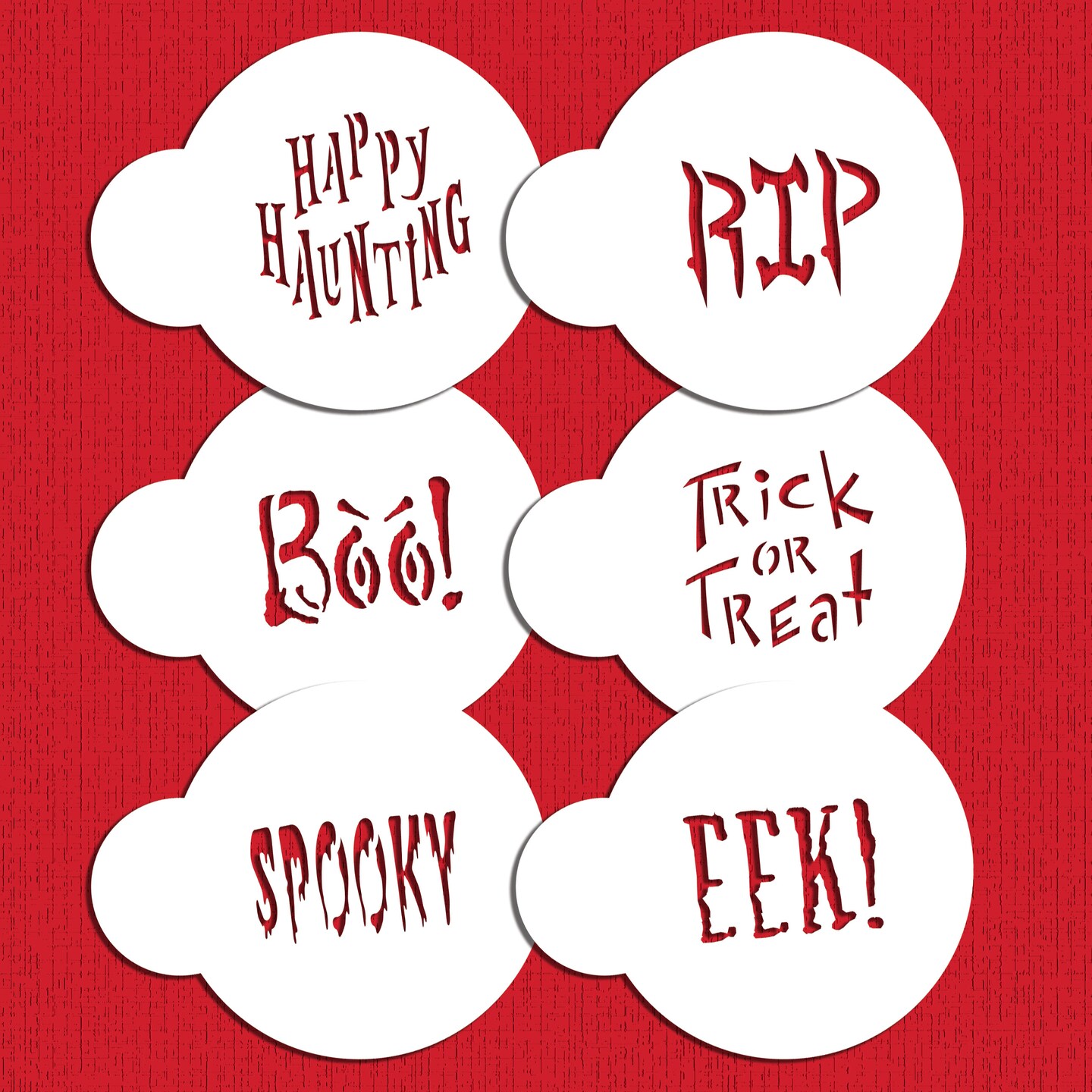 Small Halloween Sayings Cookie Stencils | C574 by Designer Stencils | Cookie Decorating Tools |