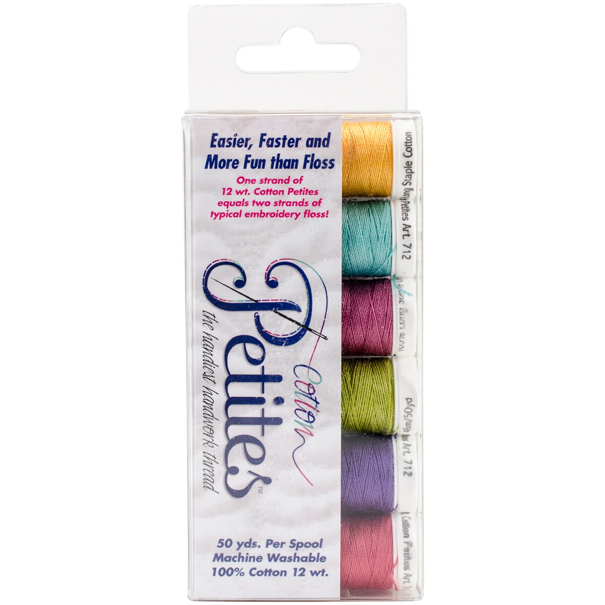 Sulky Sampler 12wt Cotton Petites 6/Pkg-Bright Colors Assortment
