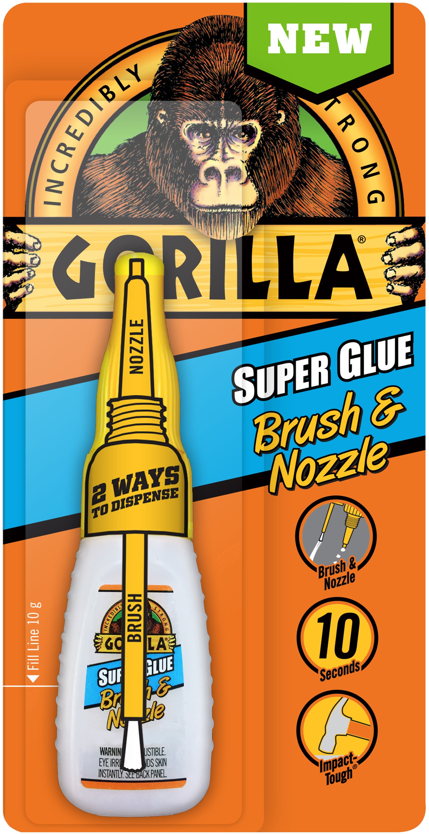 Gorilla Super Glue W/Brush & Nozzle.35oz Michaels