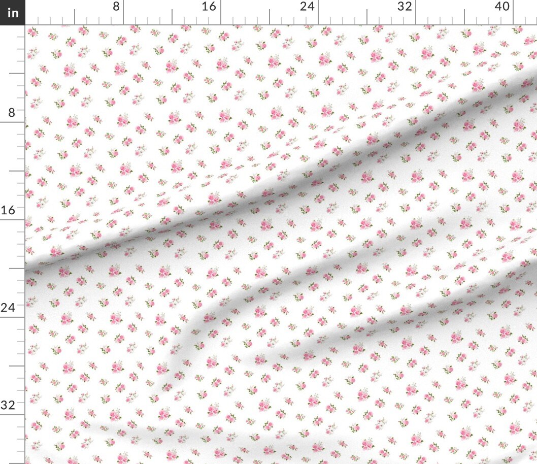 Various Fabrics by the Yard or Fat Quarter Cute Pink Roses Pattern Rose Flowers Romantic Spring Floral Custom Printed Fabric by Spoonflower