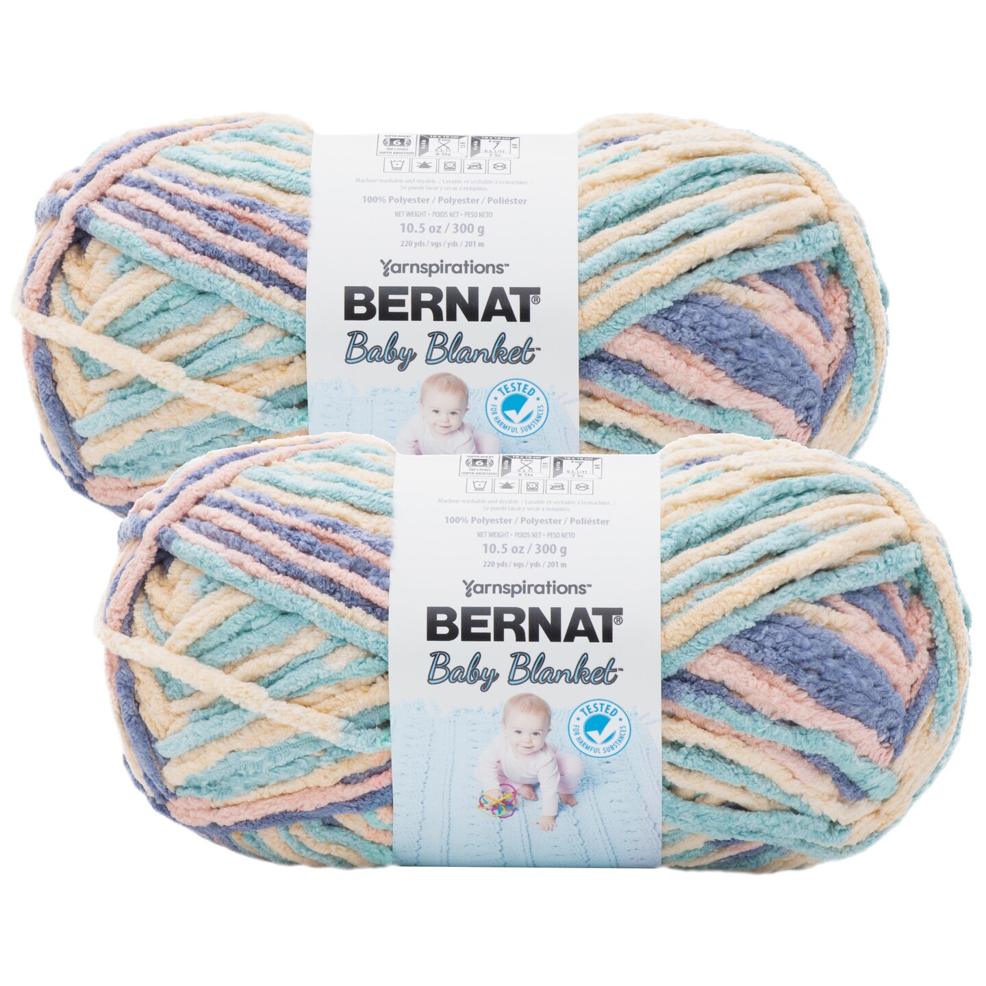 (Pack of 2) Bernat Baby Blanket Big Ball Yarn-Mini Succulents