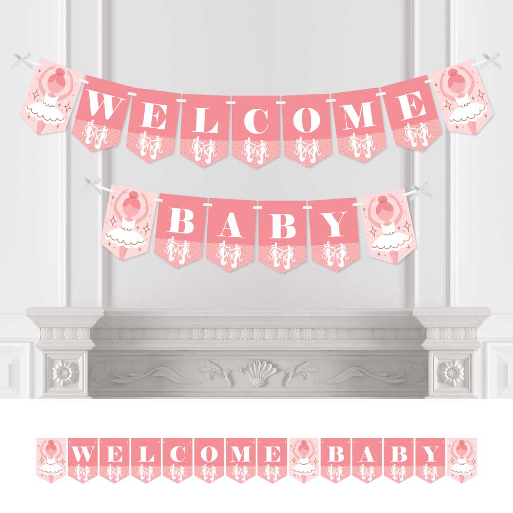 Big Dot of Happiness Tutu Cute Ballerina - Ballet Baby Shower Bunting Banner - Party Decorations - Welcome Baby