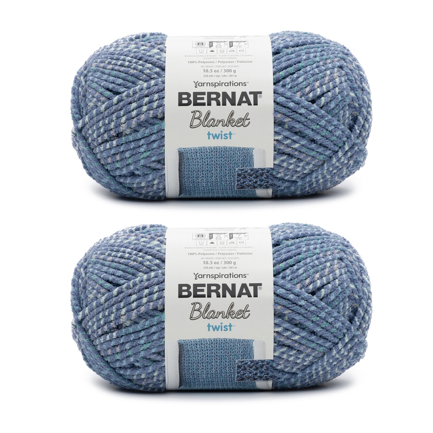 Bernat Blanket Purple Haze Yarn - 2 Pack of 300g/10.5oz - Polyester - 6 Super Bulky - 220 Yards - Knitting/Crochet