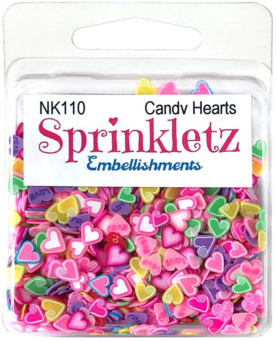 Buttons Galore Sprinkletz Embellishments 12GCandy Hearts Michaels
