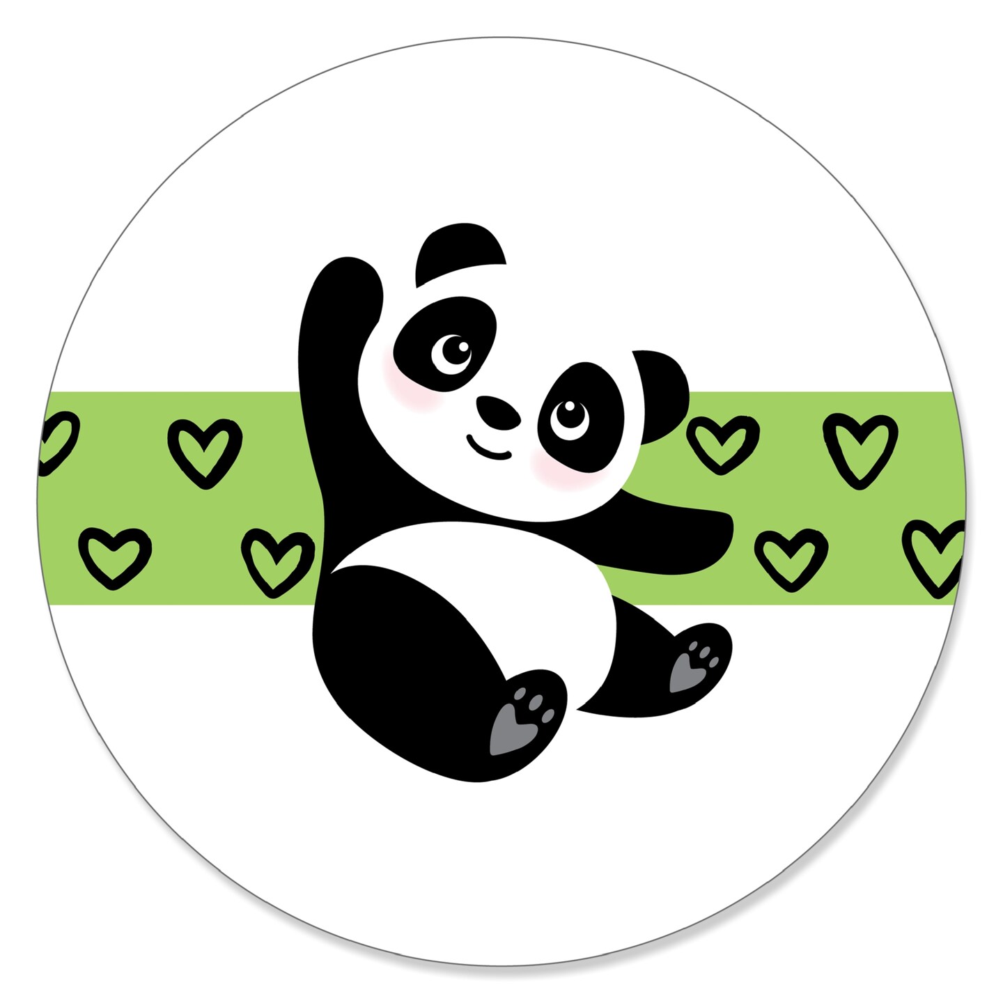 Big Dot of Happiness Party Like a Panda Bear - Baby Shower or Birthday Party Circle Sticker Labels - 24 Count