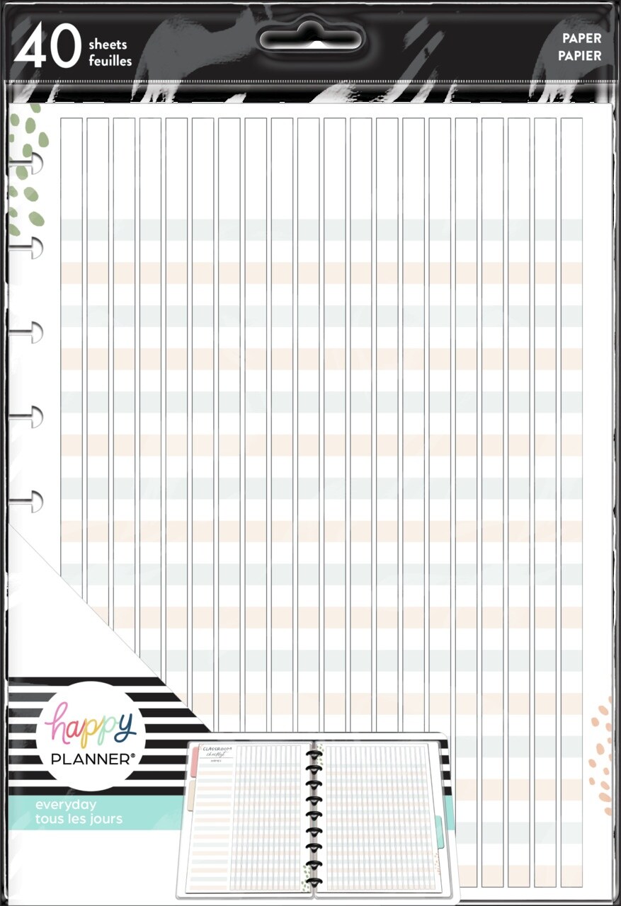 Happy Planner Classic Fill Paper W/40 Sheets 7"X9.25"-Wild Journey, Teacher Checklist
