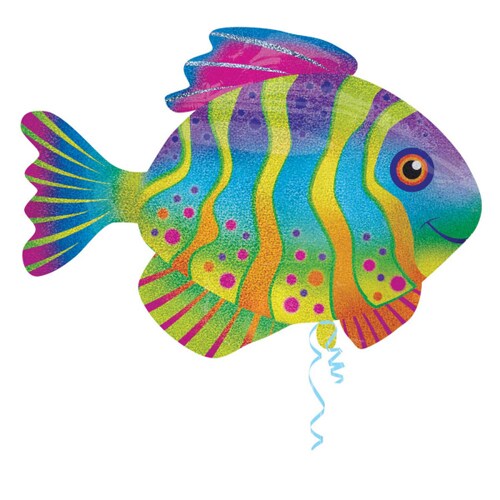 33-Inch Colorful Fish Shaped Balloon