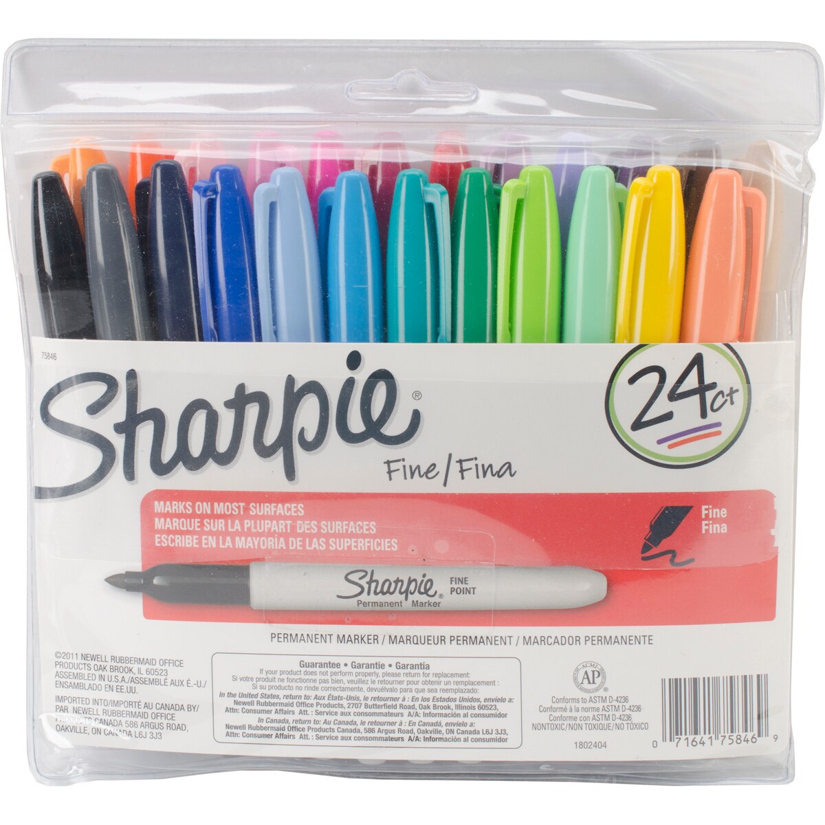 Sharpie Fine Point Permanent Markers 24/Pkg-Assorted Colors