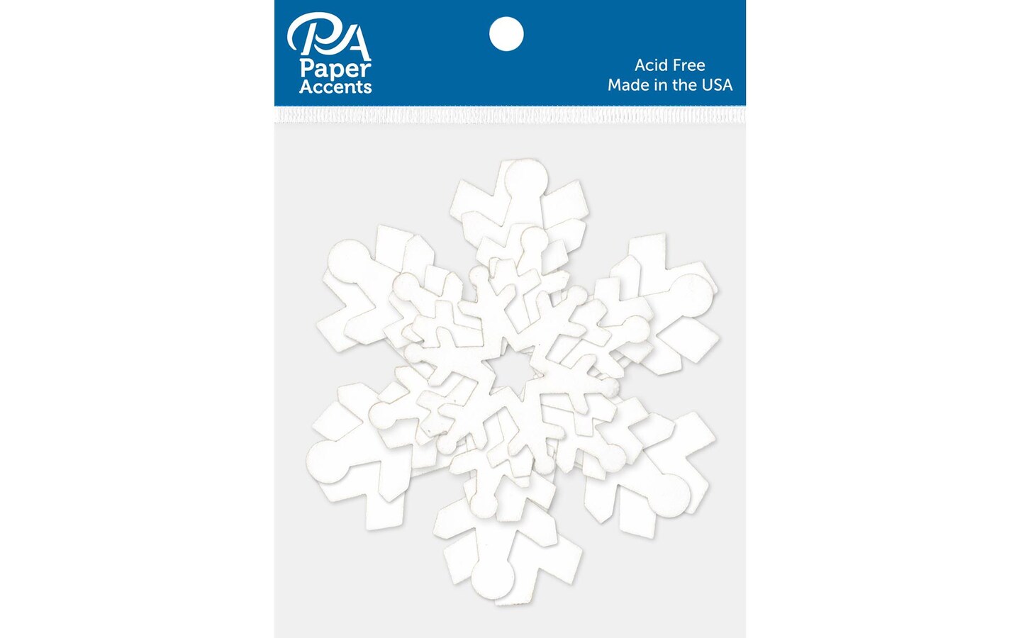 Chip Shape 12pc Multi Snowflake Ast Sizes White