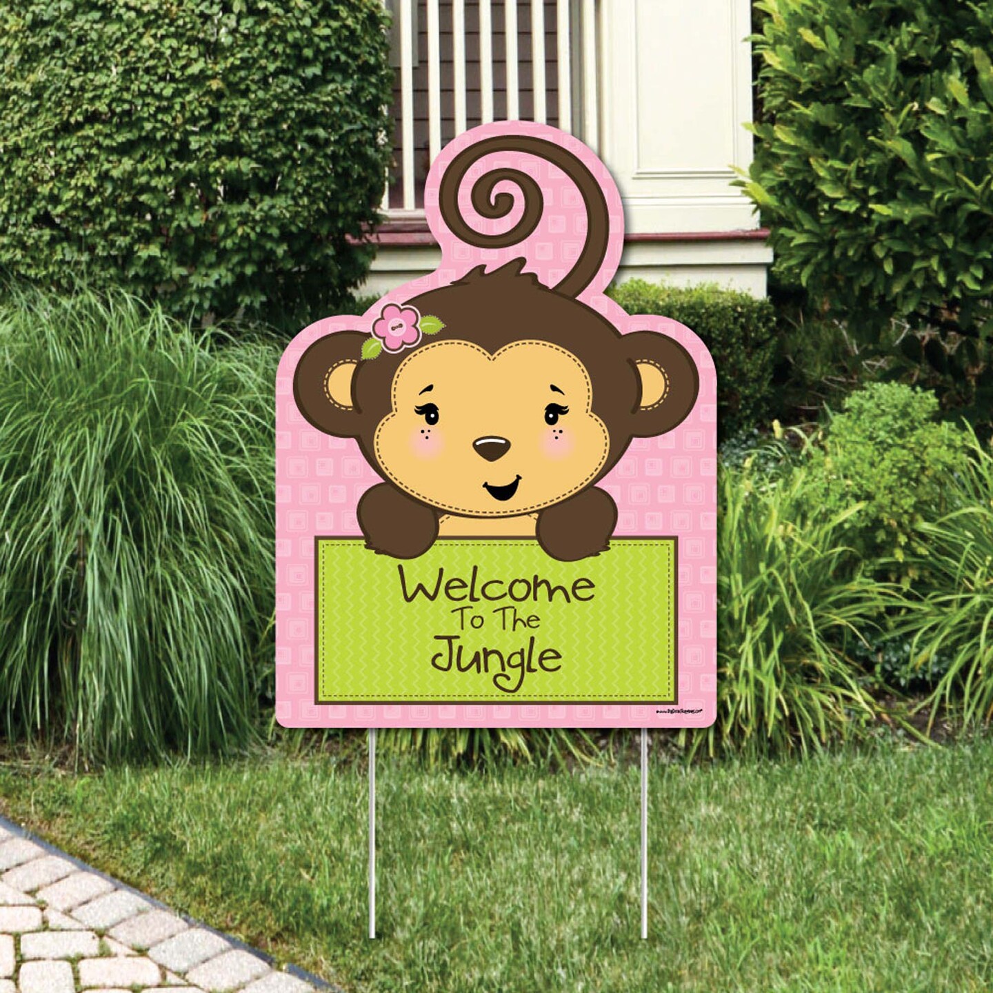 Pink Welcome Baby Shower Yard Sign