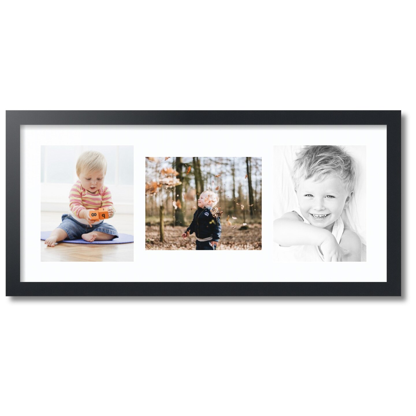 ArtToFrames Collage Photo Picture Frame with 3 - 8x10 inch Openings, Framed in Black with Over 62 Mat Color Options and Plexi Glass (CSM-3926-117)