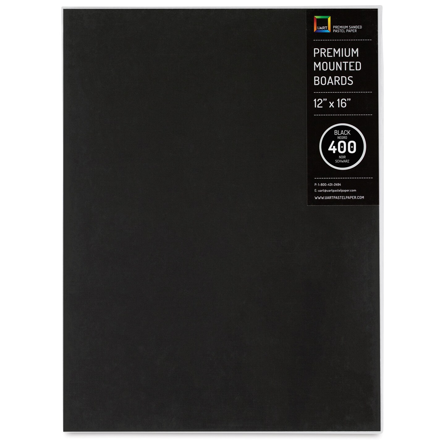 UArt Premium Sanded Pastel Paper Board - 12&#x22; x 16&#x22;, Dark, 400 Grit