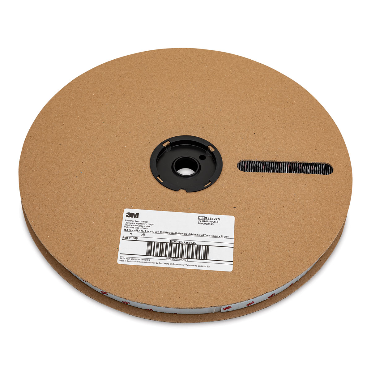 Scotch Reclosable Fastener - 1&#x22; x 50 yd, Black, Loop Tape