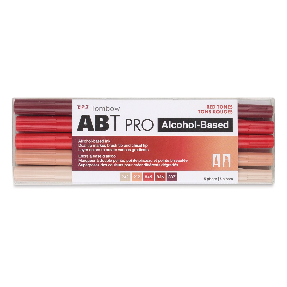 Tombow ABT Pro Alcohol Markers - Red Tones, Set of 5