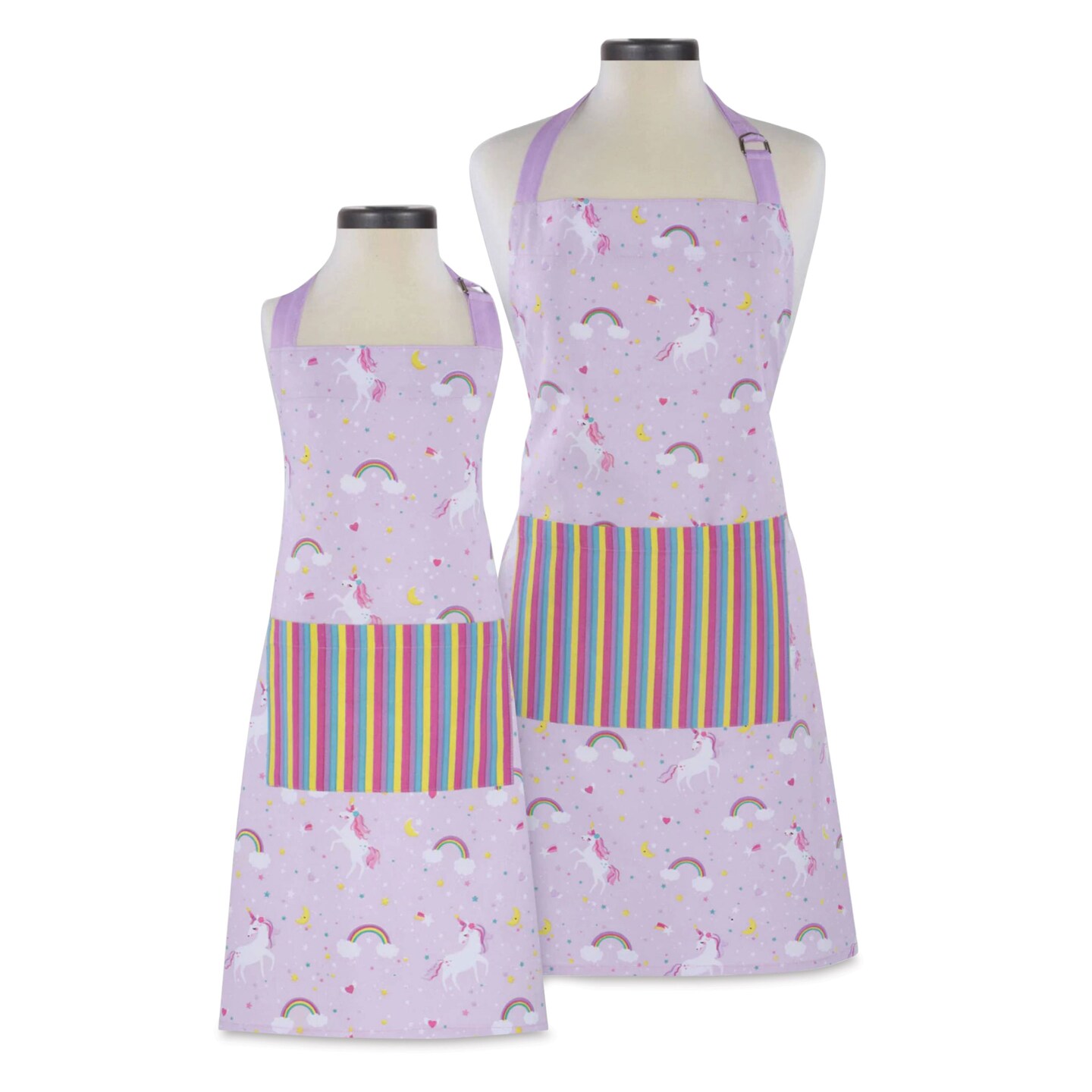 Handstand Kitchen Adult and Youth Apron Boxed Set - Rainbows and Unicorns