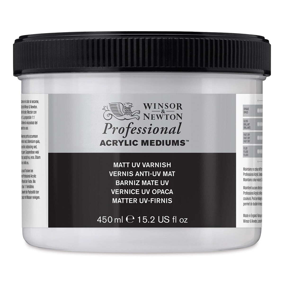 Winsor & Newton Artists' Acrylic UV Varnish - Matte, 450 ml jar | Michaels