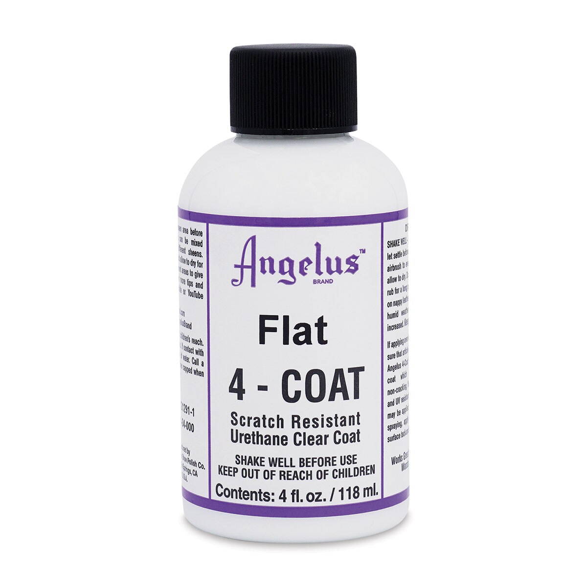 Angelus 4-Coat Urethane Clear Coat - Flat, 4 oz, Bottle