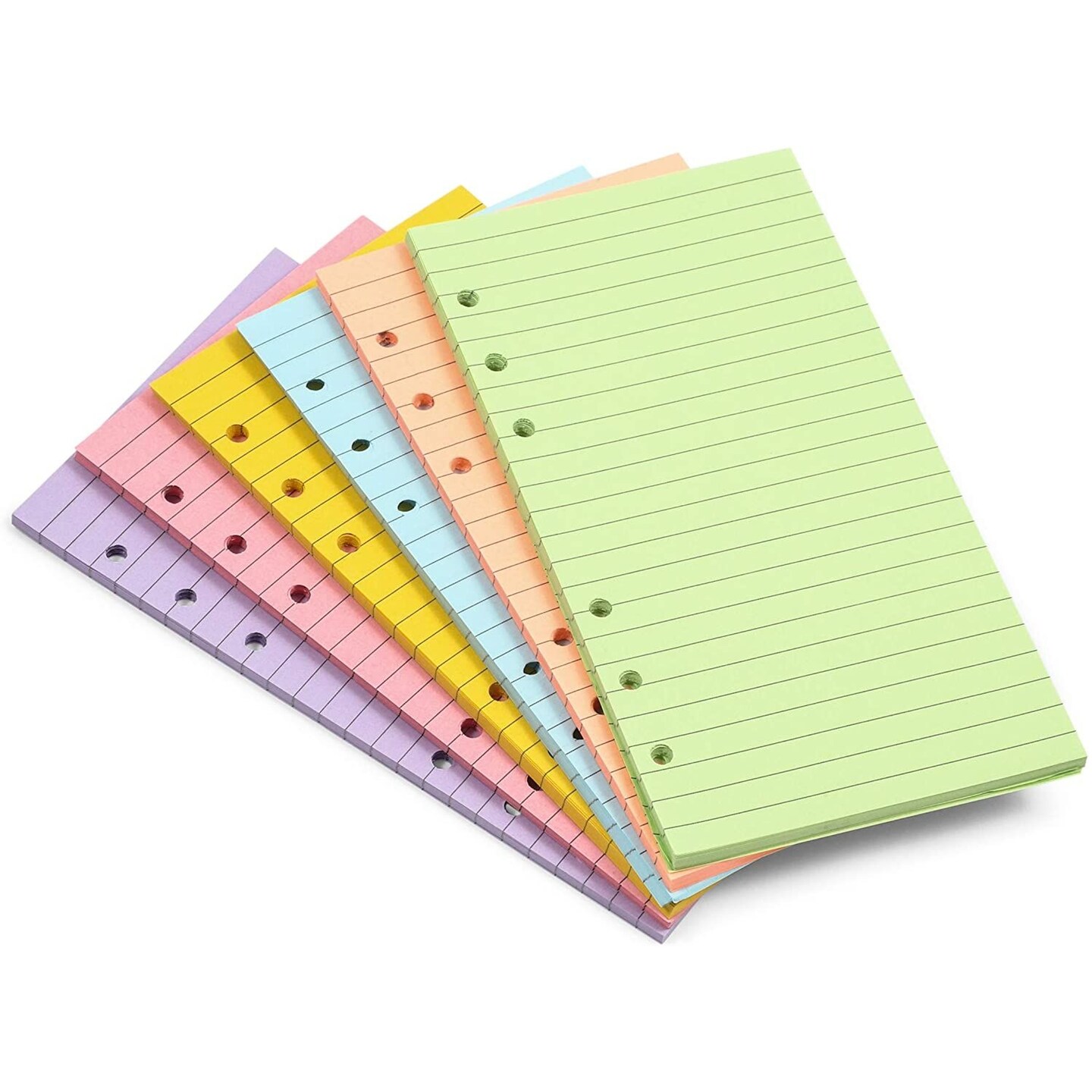Lined Binder Paper, A6 Refill 6 Hole Punch Paper (6 Colors, 240 Sheets)  98781101627