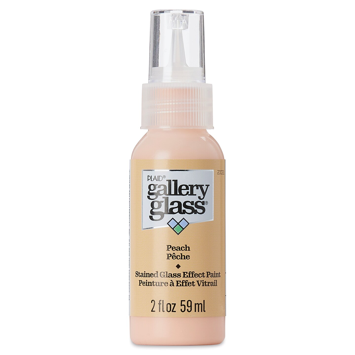 Plaid Gallery Glass Paint - Peach, 2 oz