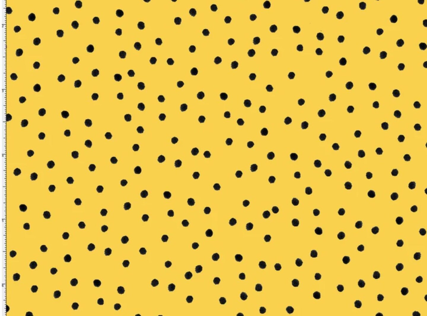 Dinky Dots Yellow with Black Dots Cotton Fabric by Loralie Designs