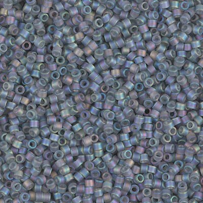 Miyuki Delica Bead 11/0, DB0863, Matte Transparent Gray AB, 5 grams