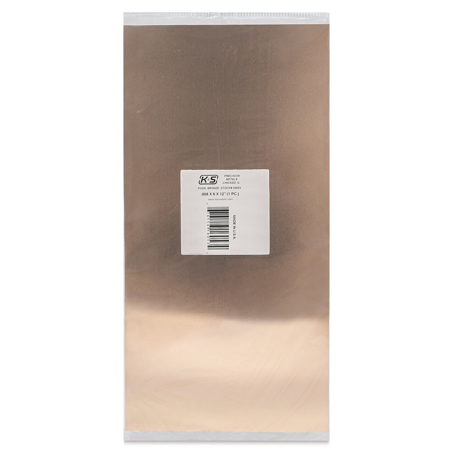 K&#x26;S Metal Sheets - Phosphorus Bronze, 6&#x22; x 12&#x22;, 0.008&#x22; Thick