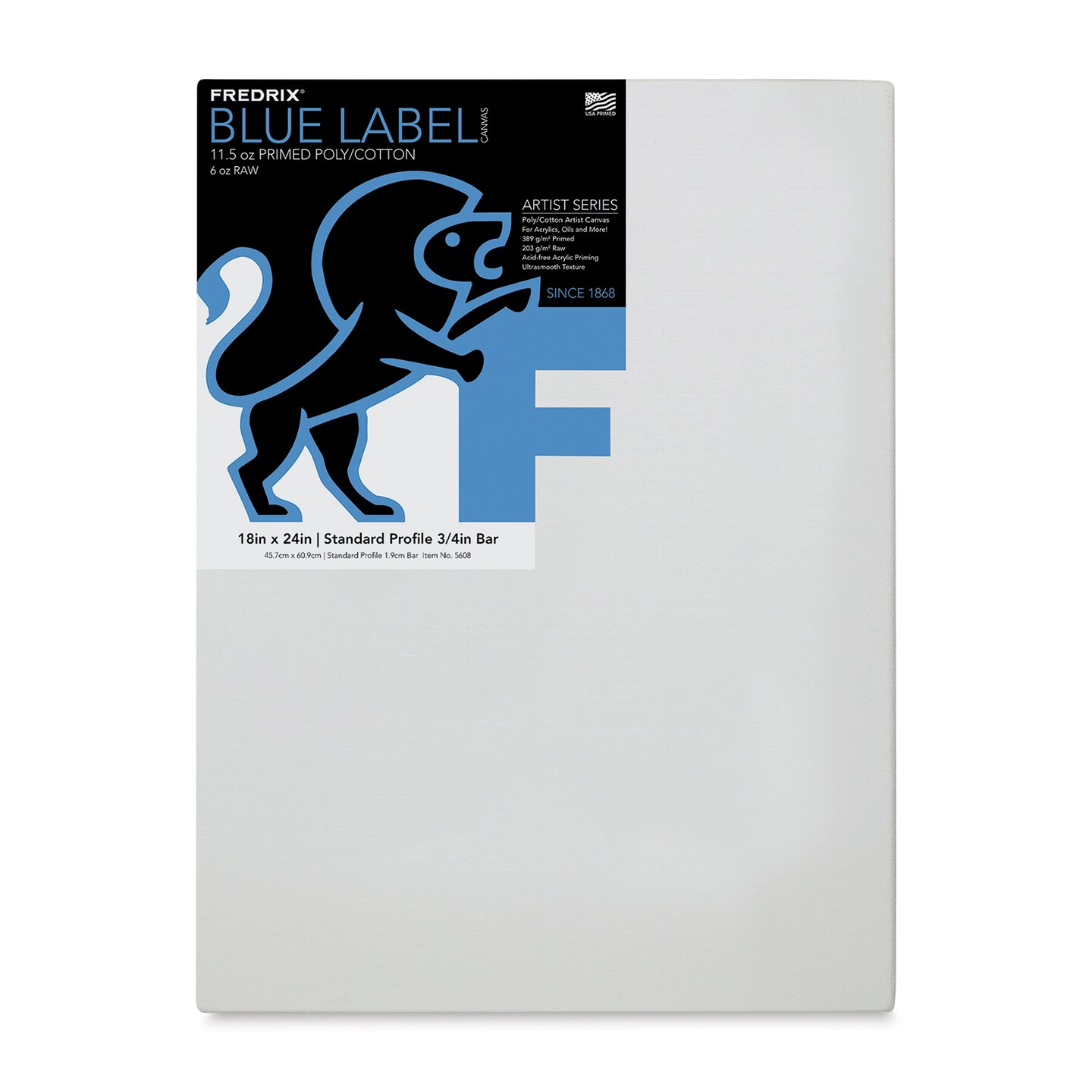 Fredrix Blue Label Cotton Canvas - 18&#x22; x 24&#x22;, 3/4&#x22; Profile