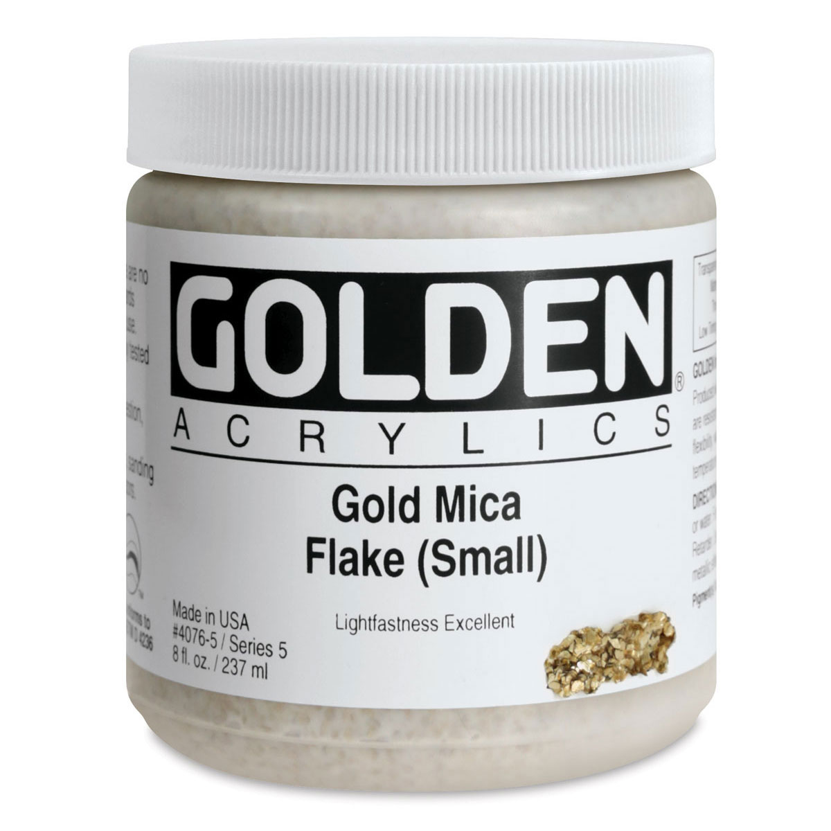 Golden Special Iridescent Acrylics - Gold Mica Flake (Small), 8 oz