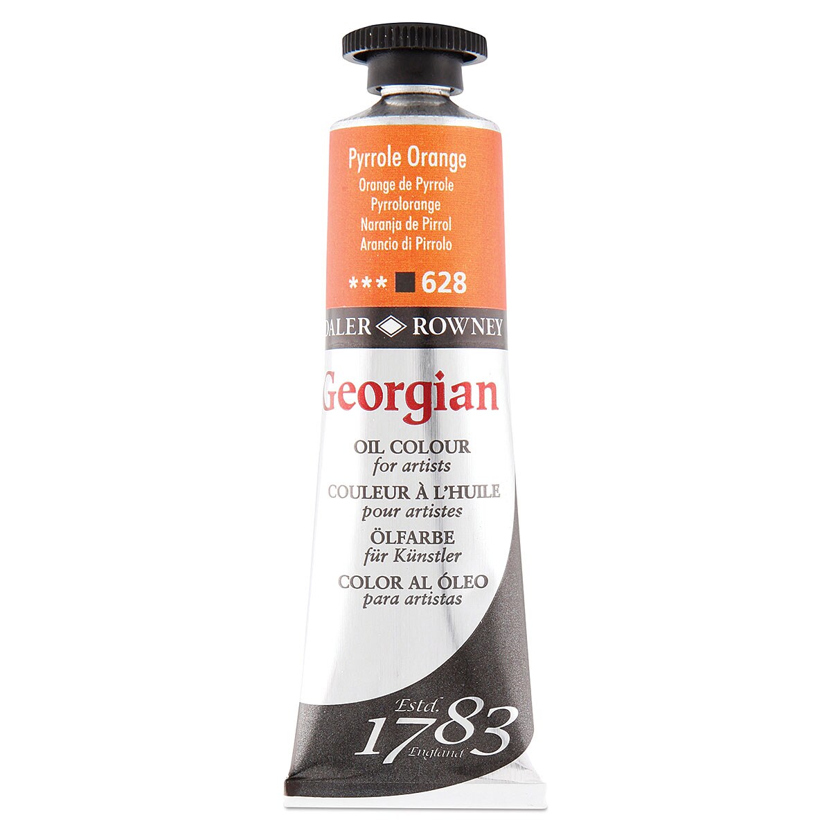 Daler-Rowney Georgian Oil Color - Chrome Orange Deep Hue, 38 ml tube