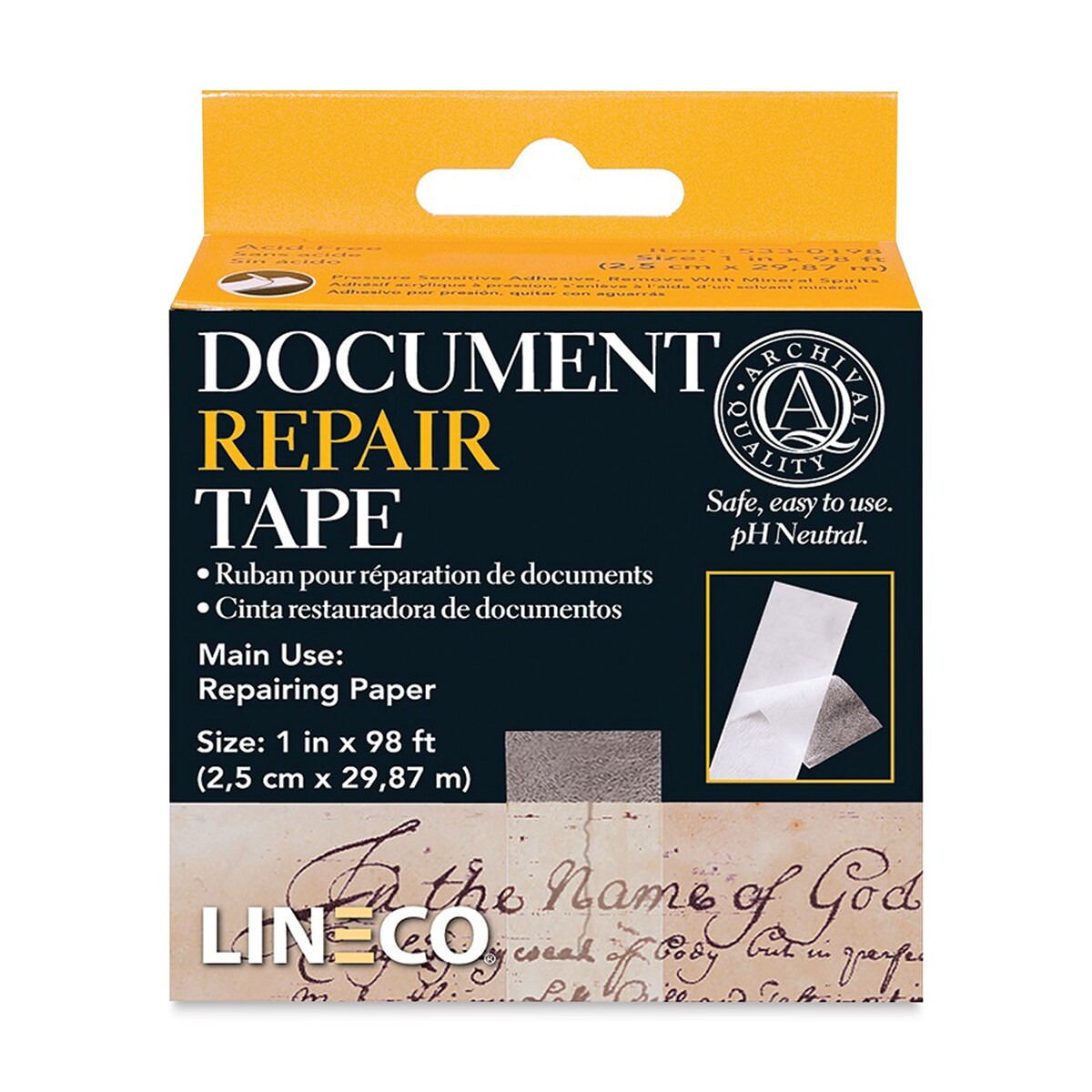 Lineco Document Repair Tape - 1&#x22; x 98 ft