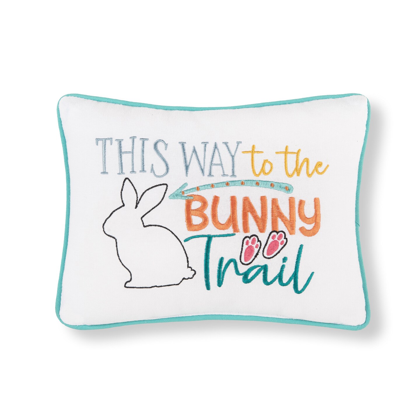 9&#x22; x 12&#x22; Bunny Trail Embroidered Throw Pillow