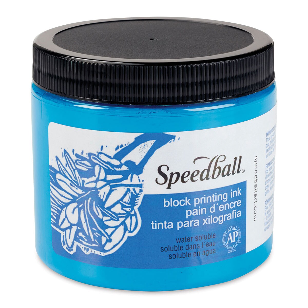 speedball-water-soluble-block-printing-ink-fluorescent-blue-16-oz