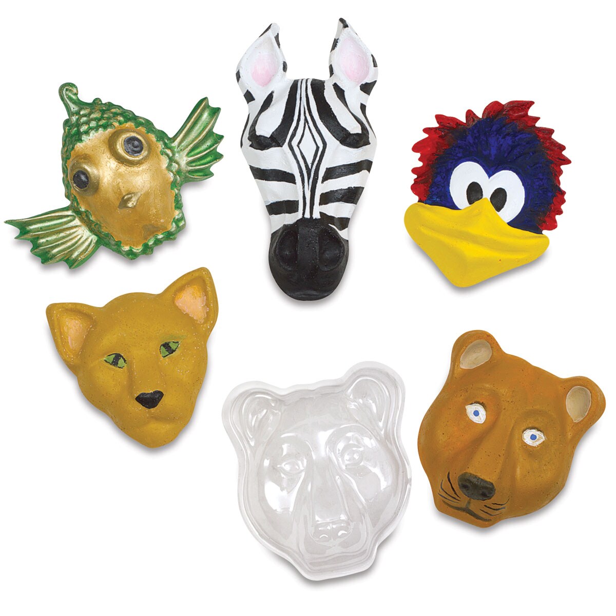 Roylco Animal Face Forms - Plastic Forms, Child-Sized, Pkg of 5