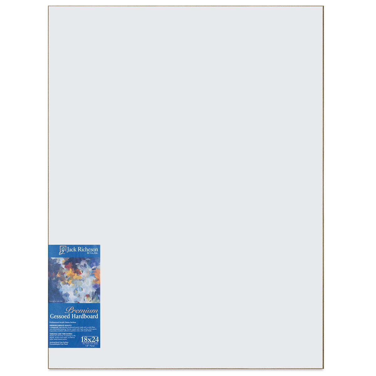 Richeson Toned Gessoed Hardboard Panel - 18&#x22; x 24&#x22;, White, Flat Panel