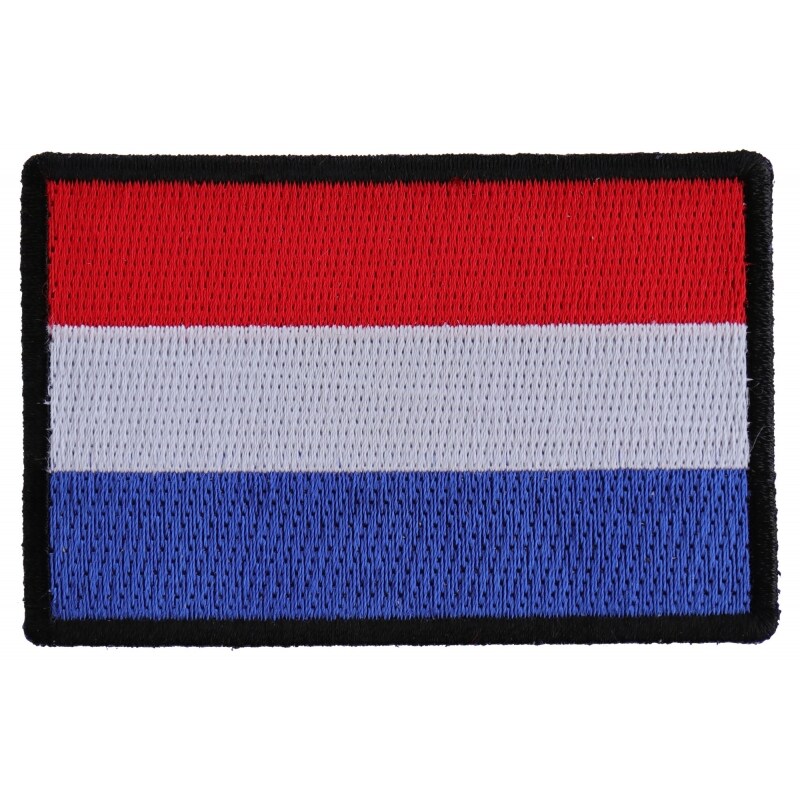 Patch, Embroidered Patch (Iron-On or Sew-On), Netherlands Dutch Flag Patch, 3" x 2"