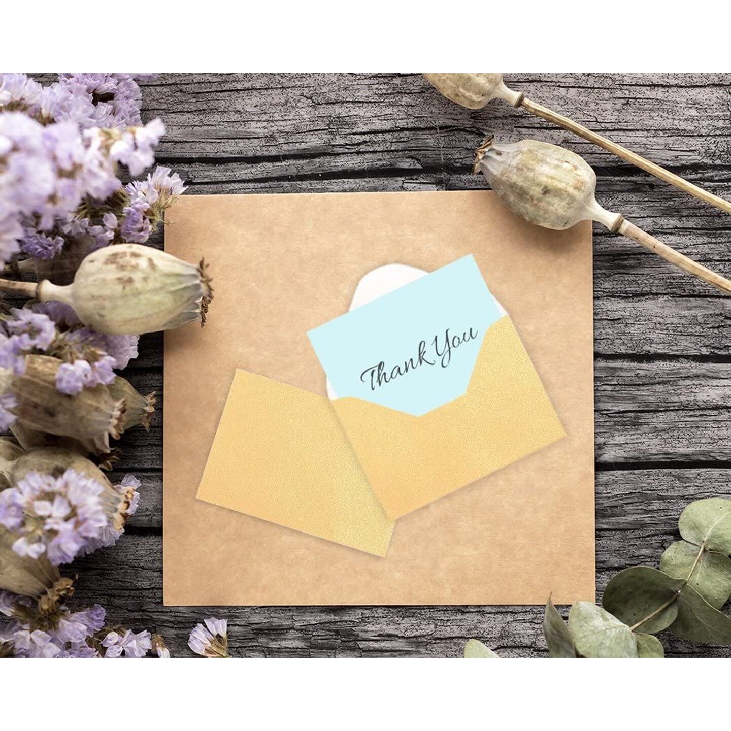Mini Envelopes - 100-Count Bulk Gift Card Envelopes, Gold Business Card Envelopes, Bulk Tiny Envelope Pockets for Small Note Cards, 4 x 2.7 Inches