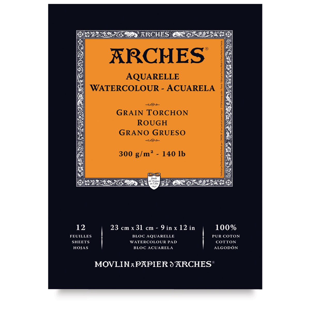 Arches Watercolor Pad - 9" x 12", 140 lb, Rough, Fold-over, 12 Sheets