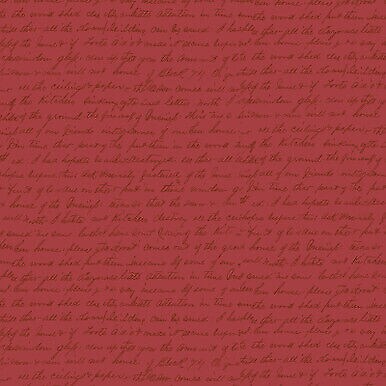Sweet Blush Floral Rose Script Red by P and B Textiles Cotton Fabric by the yard