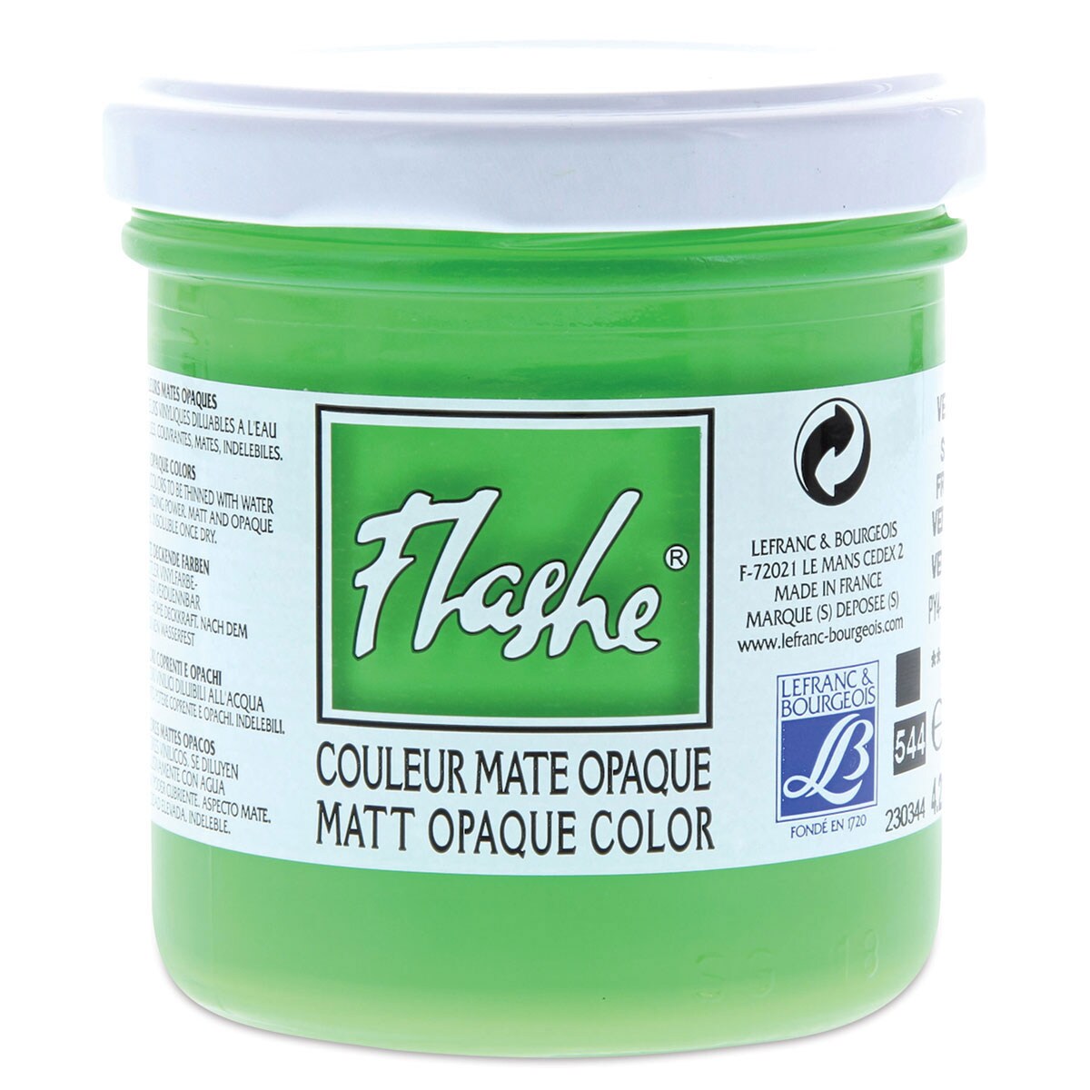 Lefranc & Bourgeois Flashe Vinyl Paint - Spring Green, 125 ml jar