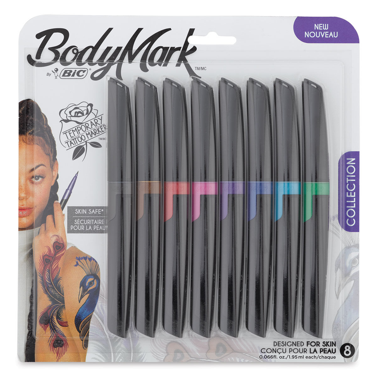 BIC BodyMark Temporary Tattoo Markers for Skin, Stencil Gift Set, Flexible  Brush Tip, 8-Count Pack of Assorted Colors, Skin-Safe, Cosmetic Quality |  Best temporary tattoos, Temporary tattoo, Temporary tattoo ink
