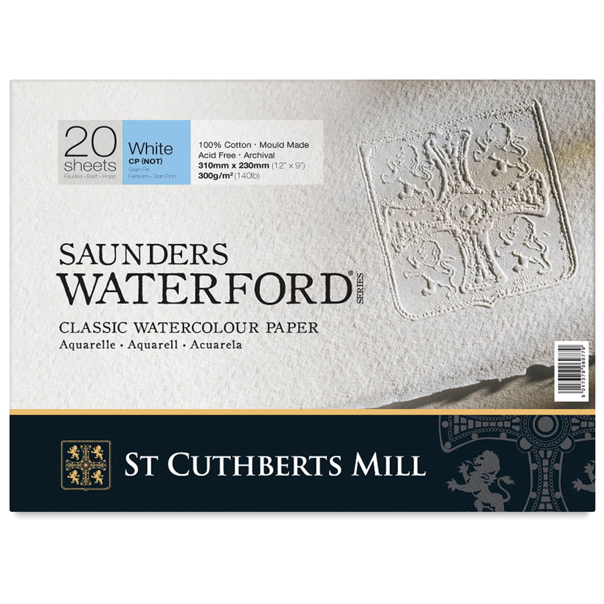 Saunders Waterford Watercolor Block - 9" x 12", Cold Press, 140 lb (300 gsm), 20 Sheet Block