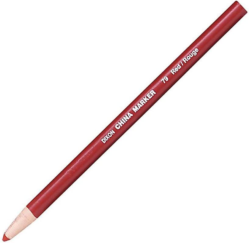 Dixon Industrial Phano Peel-Off China Marker Pencils, Red