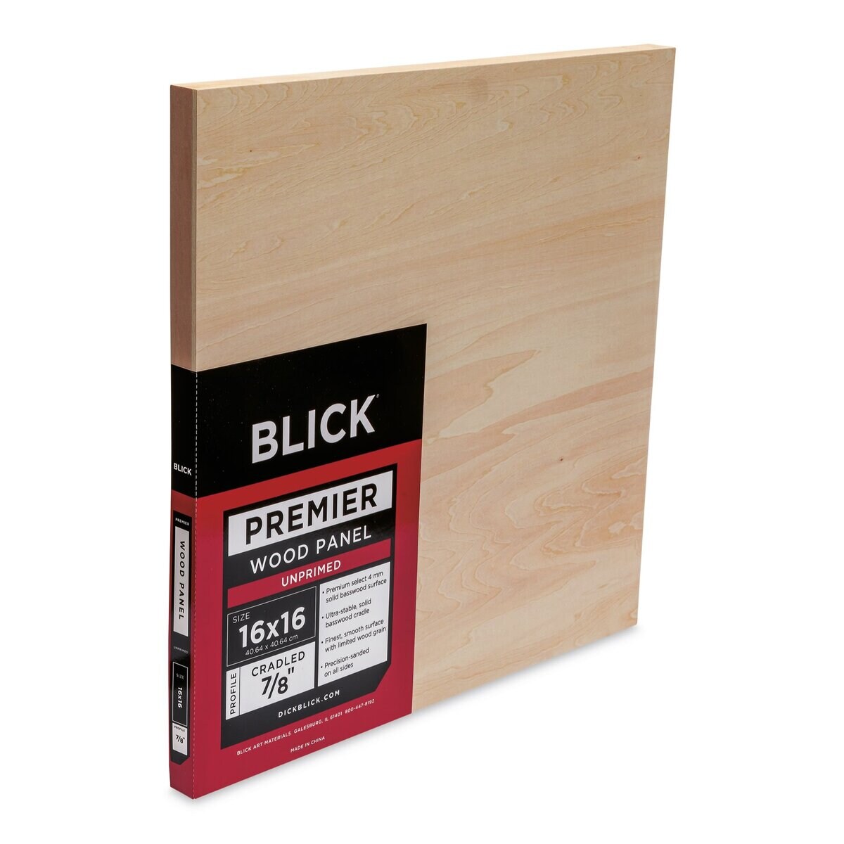 Blick Premier Wood Panel - 16&#x22; x 16&#x22;, 7/8&#x22; Traditional Profile, Cradle