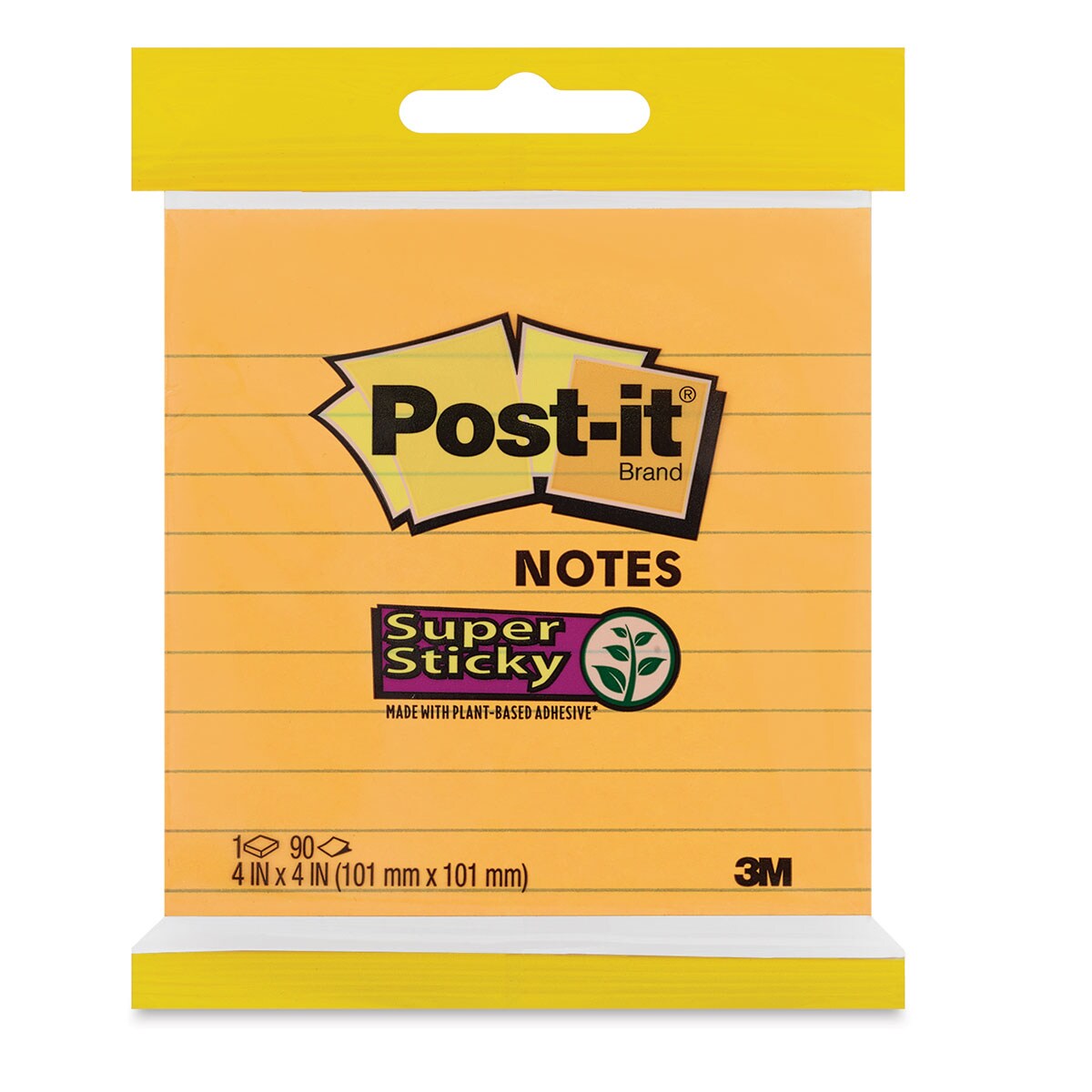 Post-it Super Sticky Notes - 4" x 4", World of Color Collection, Lined, Single Pad