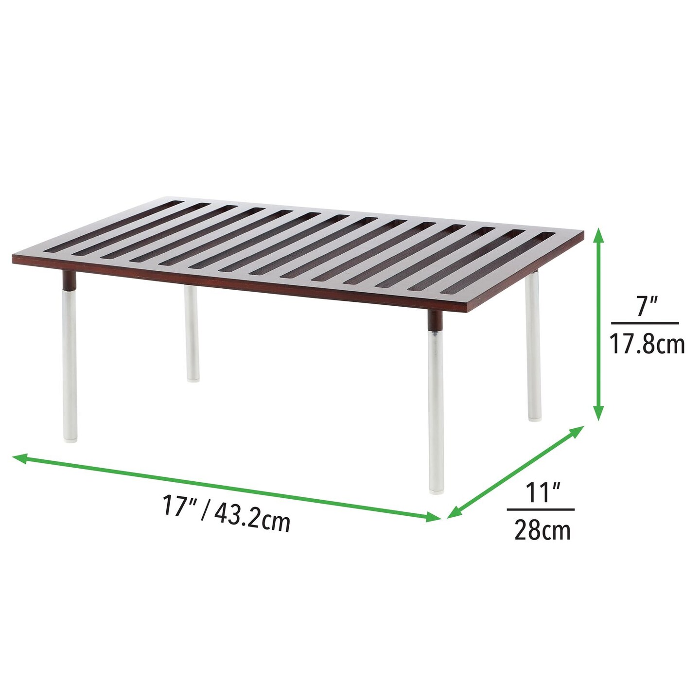 mDesign Natural Bamboo Storage Shelf - Food/Kitchen Organizer