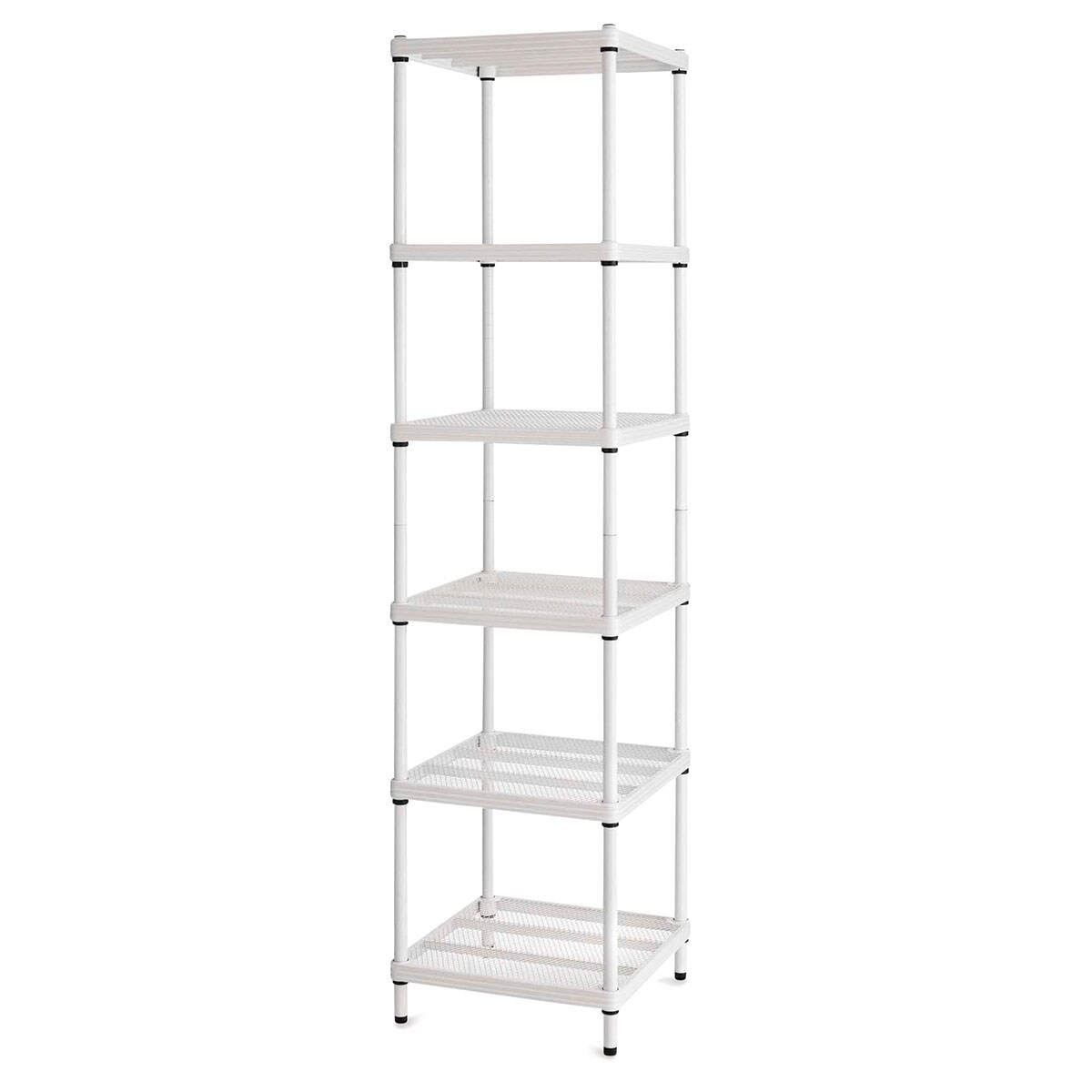 Design Ideas MeshWorks Shelving Units - White, Narrow, 6-Tier