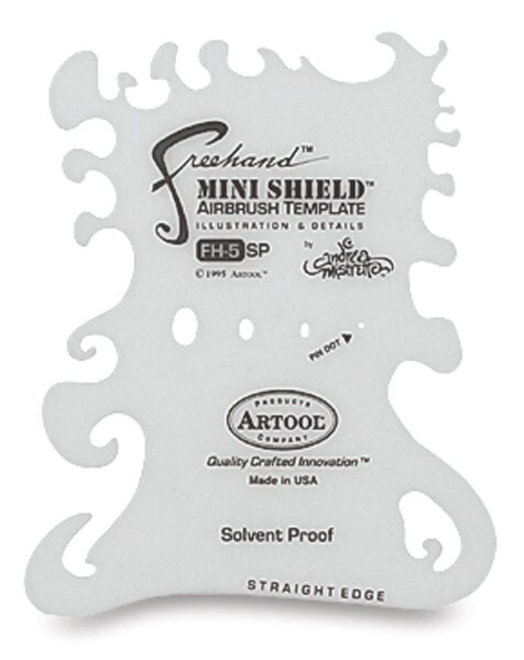 Artool Freehand Essential Seven Airbrush Template - FH-5, Mini Shield